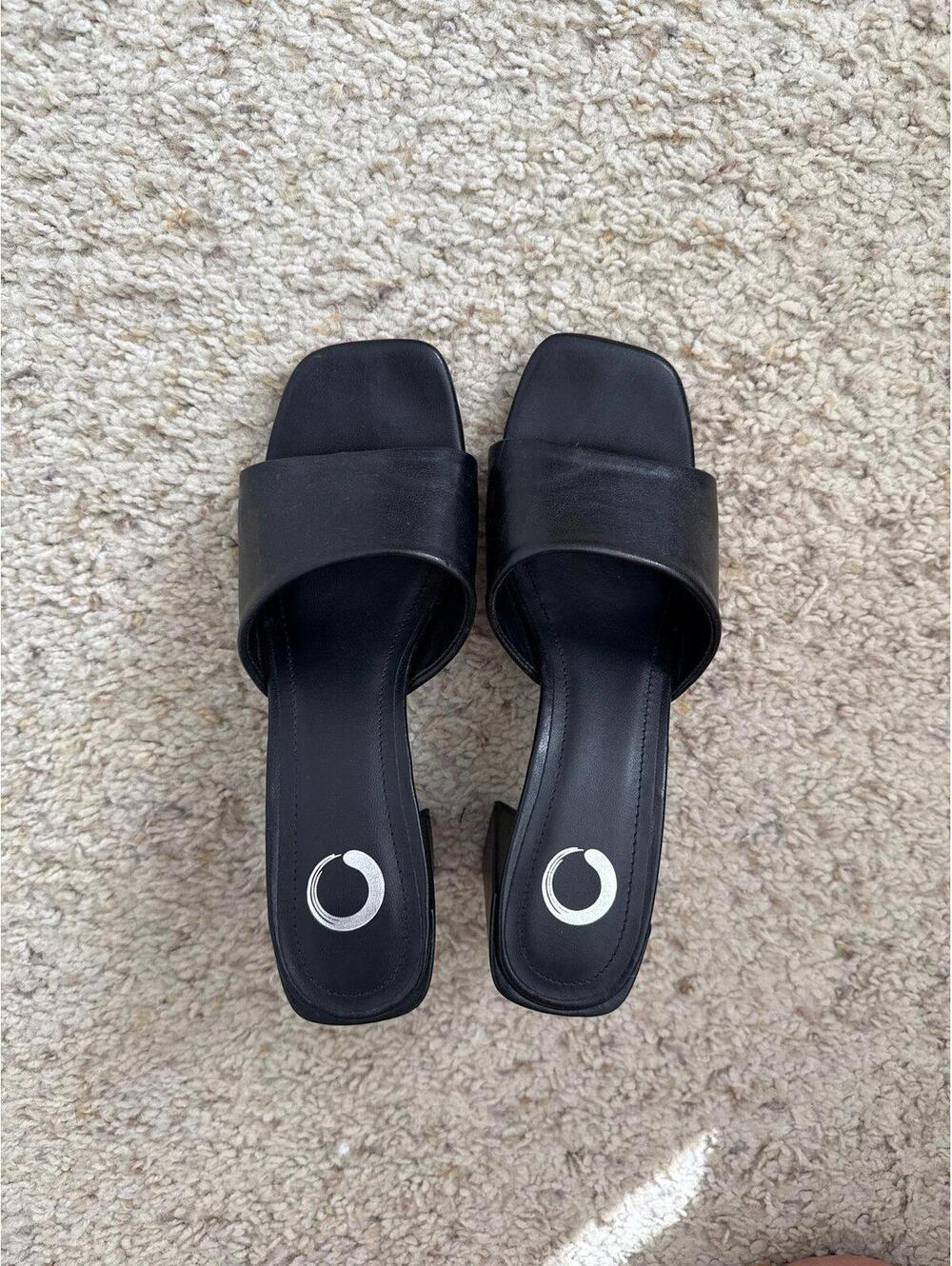 Women's Journee Alisia Heeled Mule Sandal Black 6.5 Block Heel - Picture 2 of 5